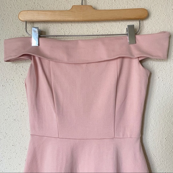 Lulus Fun Blush Pink Off-the-Shoulder Skater Dress - Picture 7 of 10